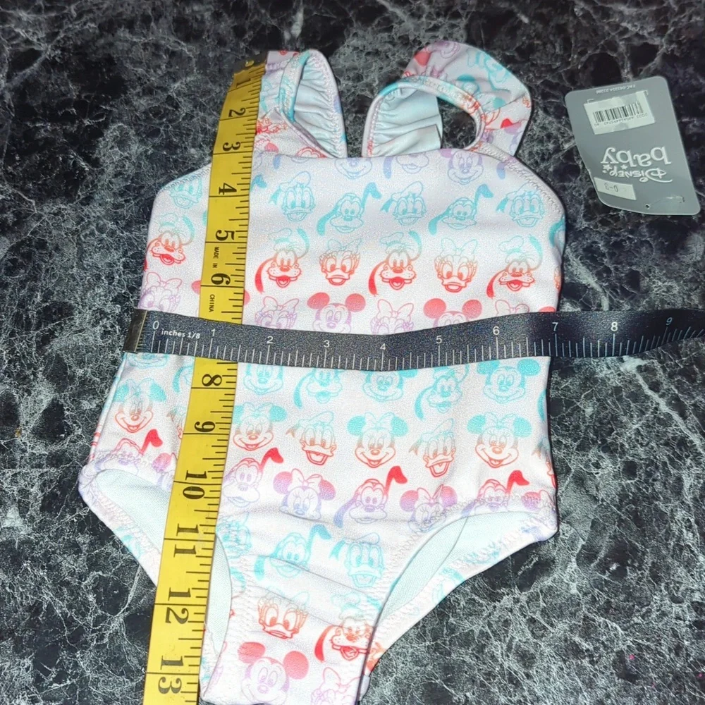 DISNEY BABY Mickey & Friends Swimsuit w Ruffled Straps 0-3M
